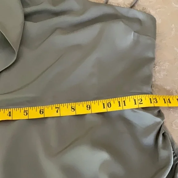 TCEC Green Asymmetrical Ruched Cocktail Dress TCEC size S - Picture 9 of 13